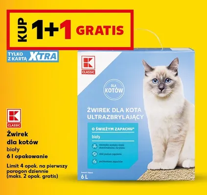 Żwirek dla kotów biały K-Classic promocja w Kaufland