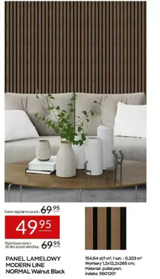 Panel lamelowy Abra Modern Line Normal Walnut Black promocja w Abra Meble