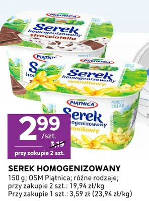Serek homogenizowany waniliowy Piątnica promocja w Stokrotka