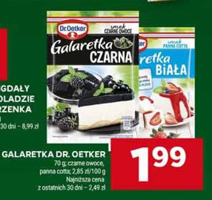Galaretka czarne owoce, panna cotta promocja w Stokrotka