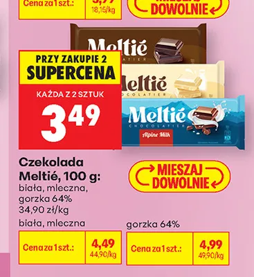 Czekolada biała Meltié promocja w Biedronka