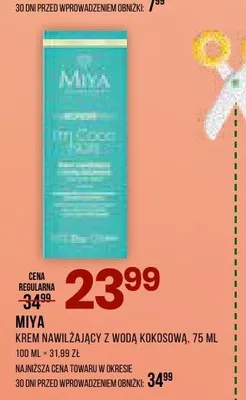 Krem nawilżający z wodą kokosową MIYA promocja w Drogerie Natura