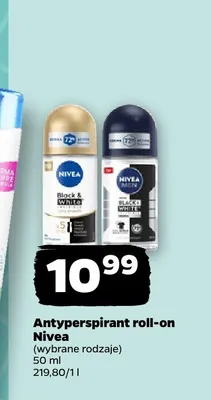 Antyperspirant roll-on Nivea Men Black & White Invisible Fresh promocja w Netto