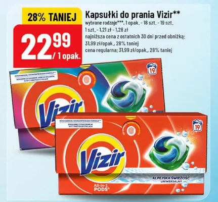 Kapsułki do prania Vizir All-in-1 Pods Alpejska Świeżość promocja w POLOmarket