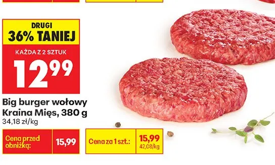 Big burger wołowy promocja w Biedronka