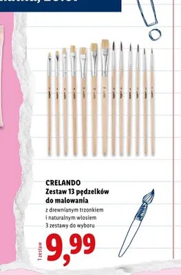 Zestaw 13 pędzelków do malowania Crelando promocja w Lidl