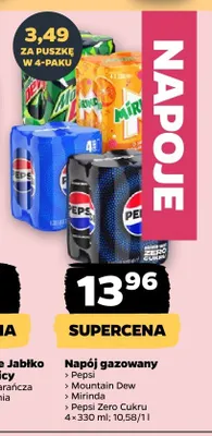 Napój gazowany Pepsi Zero Cukru 4x330 ml promocja w Netto