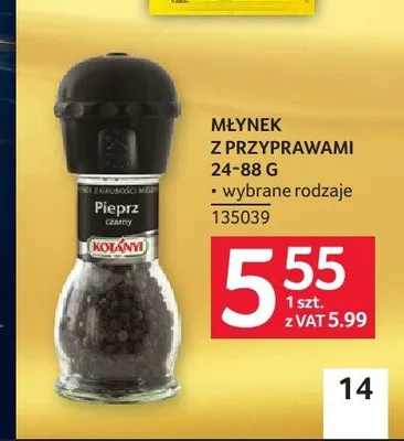 Pieprz czarny w młynku Kotányi promocja w Selgros