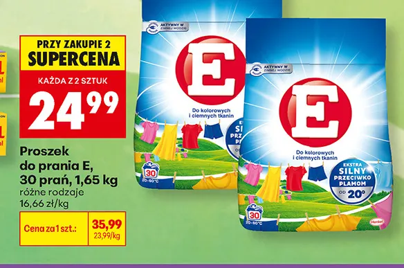 Proszek do prania E 30 prań promocja w Biedronka