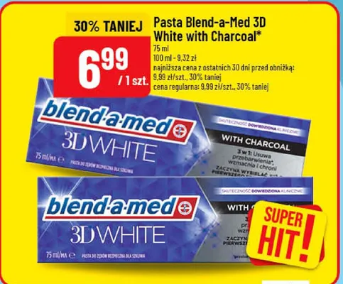 Pasta Blend-a-Med 3D White with Charcoal promocja w POLOmarket