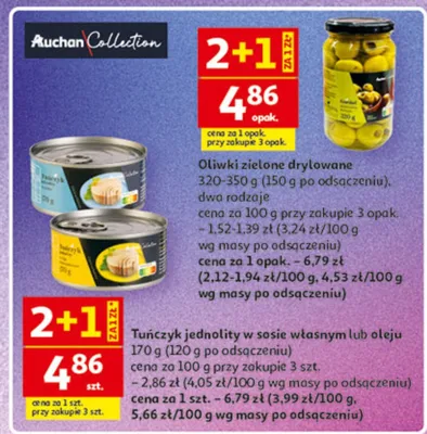 Tuńczyk jednolity w sosie własnym lub oleju promocja w Auchan