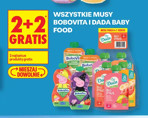 Musy BoboVita i Dada Baby Food promocja w Biedronka