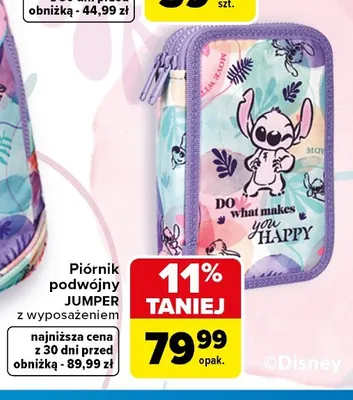 Piórnik podwójny CoolPack Jumper z wyposażeniem promocja w Carrefour