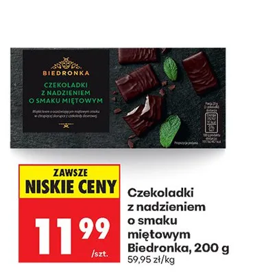 Czekoladki z nadzieniem o smaku miętowym promocja w Biedronka