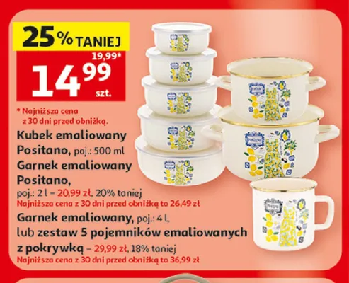 Kubek emaliowany Positano promocja w Auchan