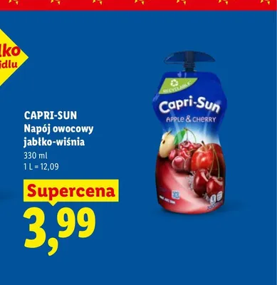Napój owocowy Capri-Sun jabłko-wiśnia promocja w Lidl