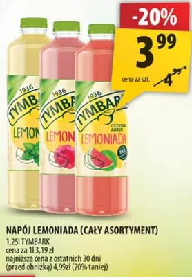 Napój lemoniada (cały asortyment) promocja w Arhelan