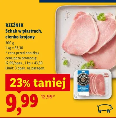 Schab w plastrach cienko krojony Rzeźnik promocja w Lidl