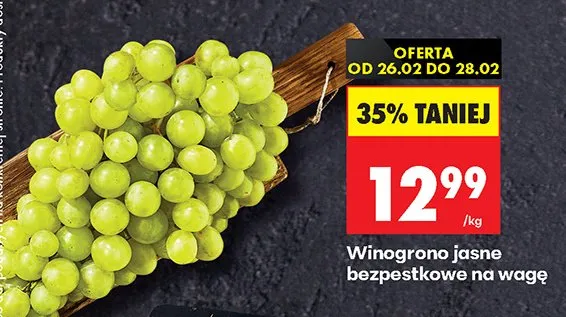 Winogrono jasne bezpestkowe promocja w Biedronka