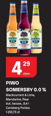 Piwo Somersby Blackcurrant & Lime, Mandarinę, Pear promocja w Chorten