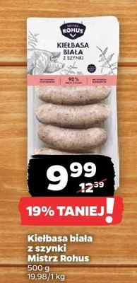 Kiełbasa biała z szynki Mistrz Rohus promocja w Netto