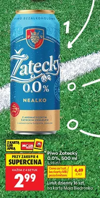 Piwo Žatecký 0,0% promocja w Biedronka