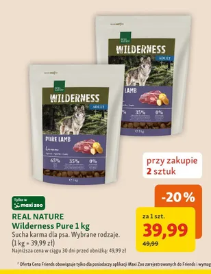 Sucha karma dla psa REAL NATURE Wilderness Pure promocja w MAXI ZOO