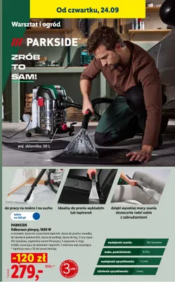 Odkurzacz piorący Parkside 1600W promocja w Lidl