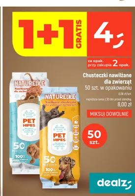 Chusteczki nawilżane dla zwierząt Naturelle promocja w Dealz