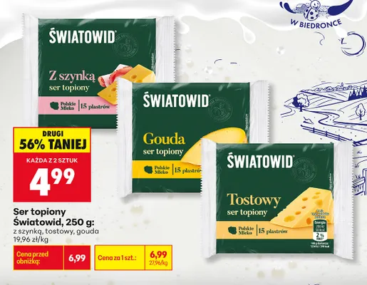 Ser topiony Światowid z szynką promocja w Biedronka