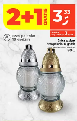 Znicz szklany czas palenia 10 godzin promocja w Dealz