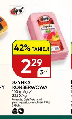 Szynka konserwowa Agryf promocja w Chata Polska
