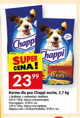 Karma dla psa Chappi sucha z drobiem promocja w Twój Market