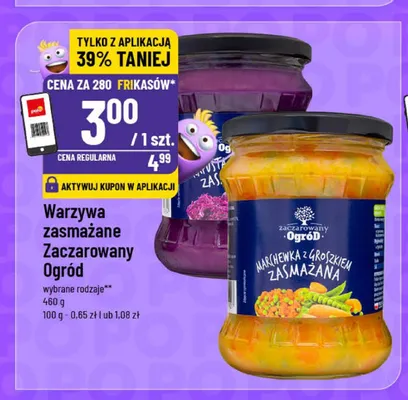 Warzywa zasmażane Marchewka z groszkiem Zaczarowany Ogród promocja w POLOmarket