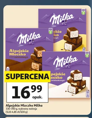 Alpejskie Mleczko Milka o smaku czekoladowym promocja w Auchan