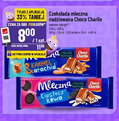 Czekolada mleczna nadziewana Choco Charlie ciasteczkowa promocja w POLOmarket