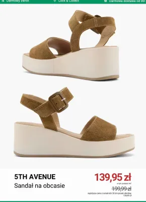 Sandał na obcasie 5th Avenue promocja w Deichmann
