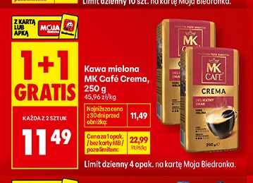 Kawa mielona MK Café Crema promocja w Biedronka
