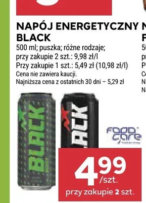 Napój energetyczny Black promocja w Stokrotka