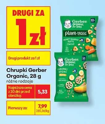 Chrupki Gerber Organic bananowe promocja w Biedronka