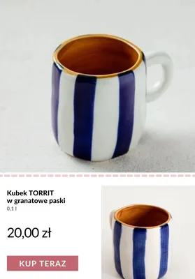 Kubek Torrit w granatowe paski 0,1 l promocja w Homla