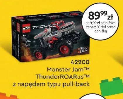 Klocki LEGO Technic 42200 Monster Jam ThunderROARus z napędem typu pull-back promocja w Dzień Dziecka