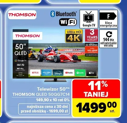 Telewizor Thomson Qled 50QG7C14 promocja w Carrefour