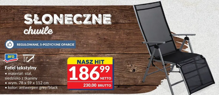 Fotel tekstylny promocja w Makro