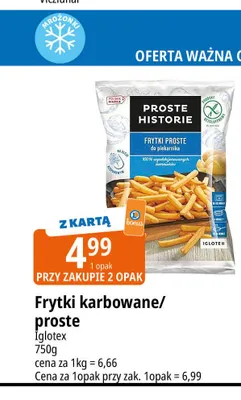 Frytki karbowane Iglotex Proste Historie promocja w Leclerc