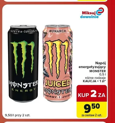 Napój energetyzujący Monster Energy promocja w Carrefour Market