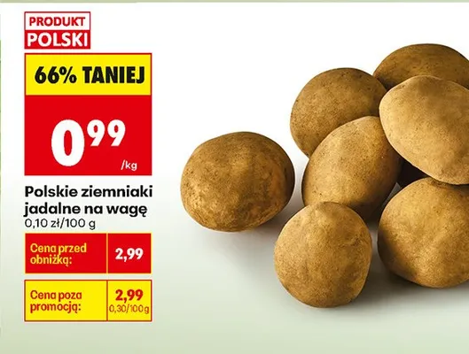 Ziemniaki jadalne na wagę promocja w Biedronka