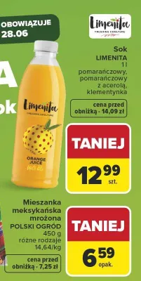 Sok pomarańczowy Limenita promocja w Carrefour