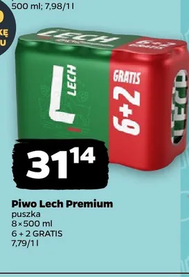 Piwo Lech Premium 8-pak promocja w Netto