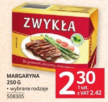 Margaryna Zwykła 250g wybrane rodzaje promocja w Selgros